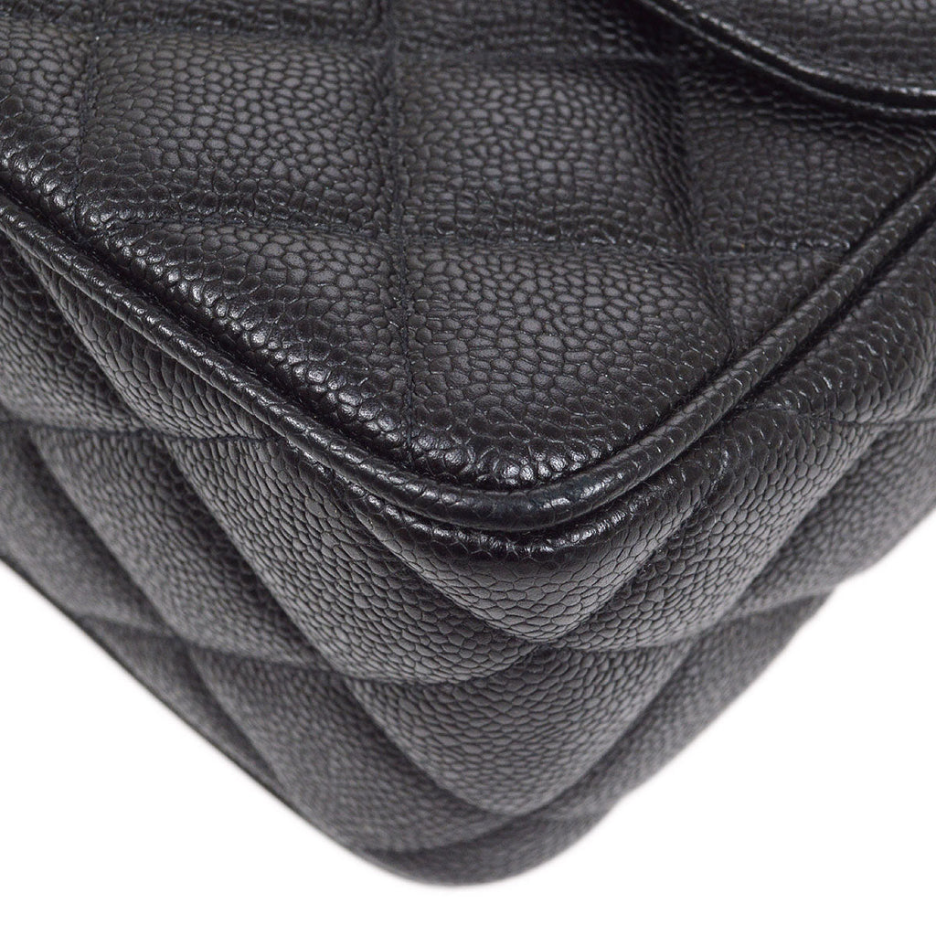 CHANEL 1994-1996 Big CC Straight Flap medium Black Caviar