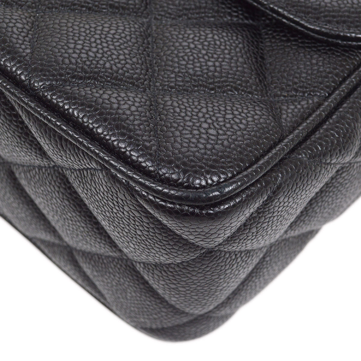 CHANEL 1994-1996 Big CC Straight Flap medium Black Caviar