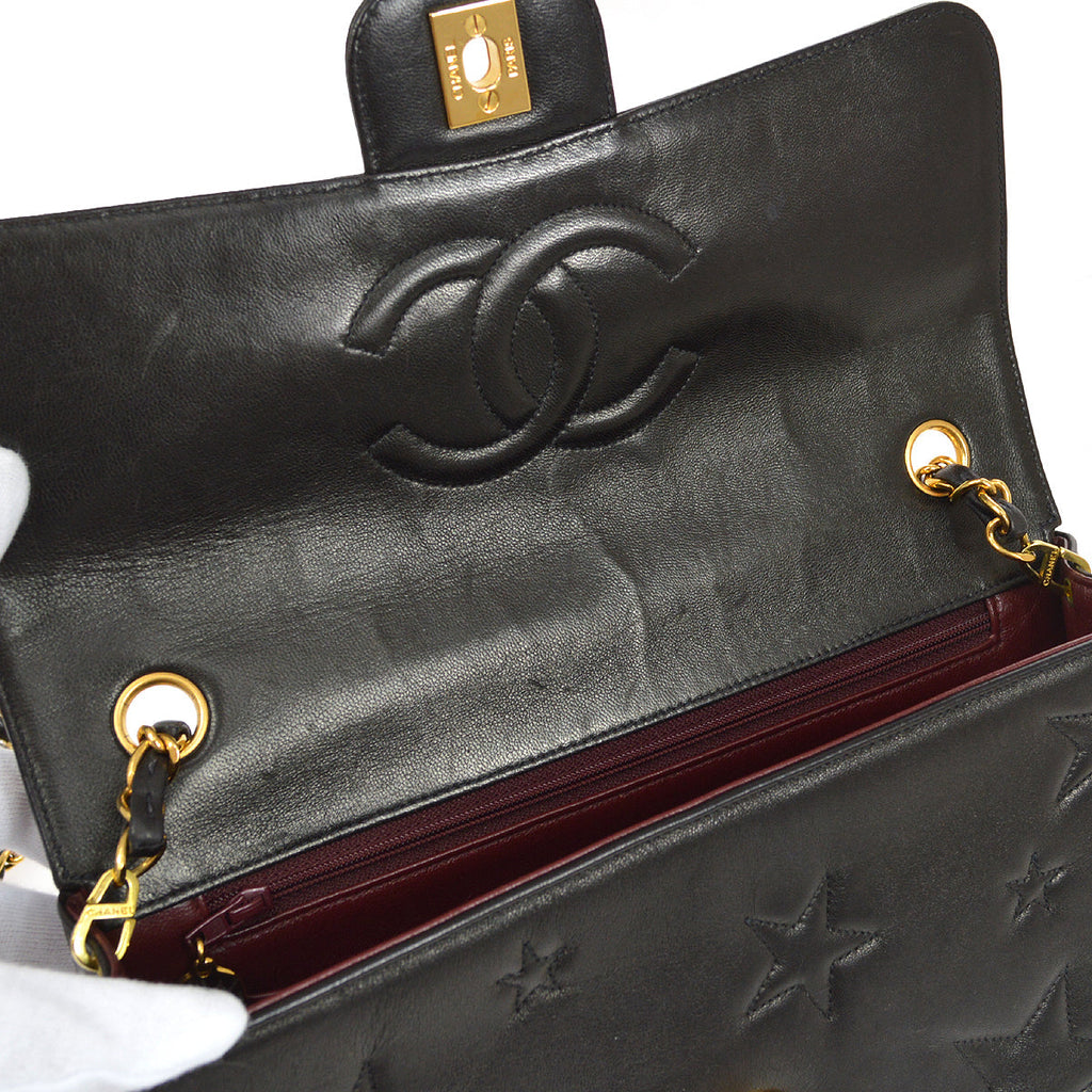 CHANEL * 1994-1996 Star Stitch Classic Single Flap Medium