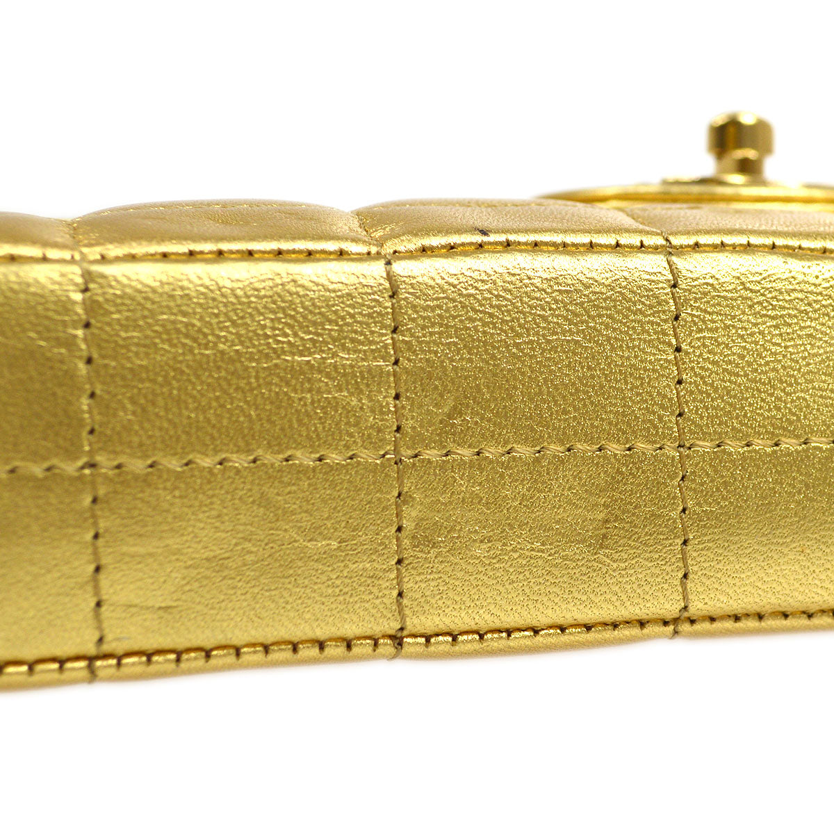 CHANEL 2001 Choco Bar East West Gold Lambskin