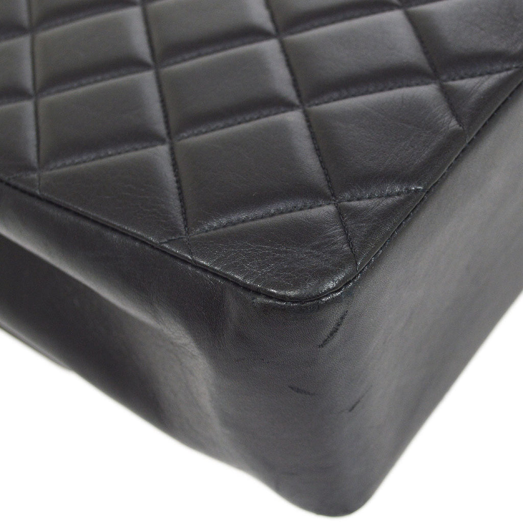 CHANEL 1991-1994 CC Flap Maxi Black Lambskin