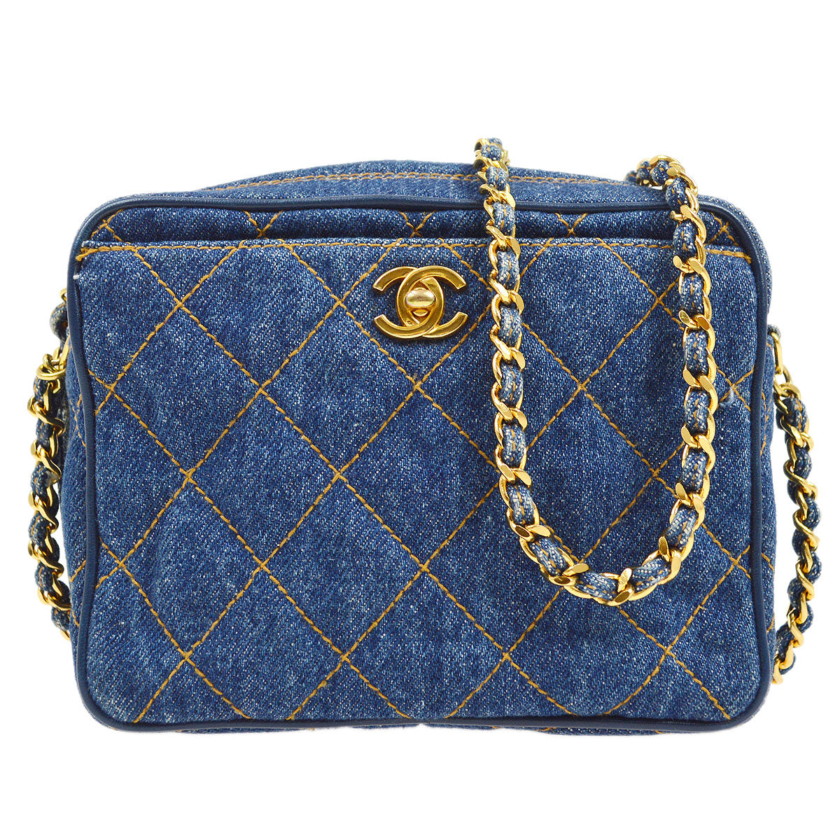 CHANEL 1998 Pocket Camera Bag Mini Denim
