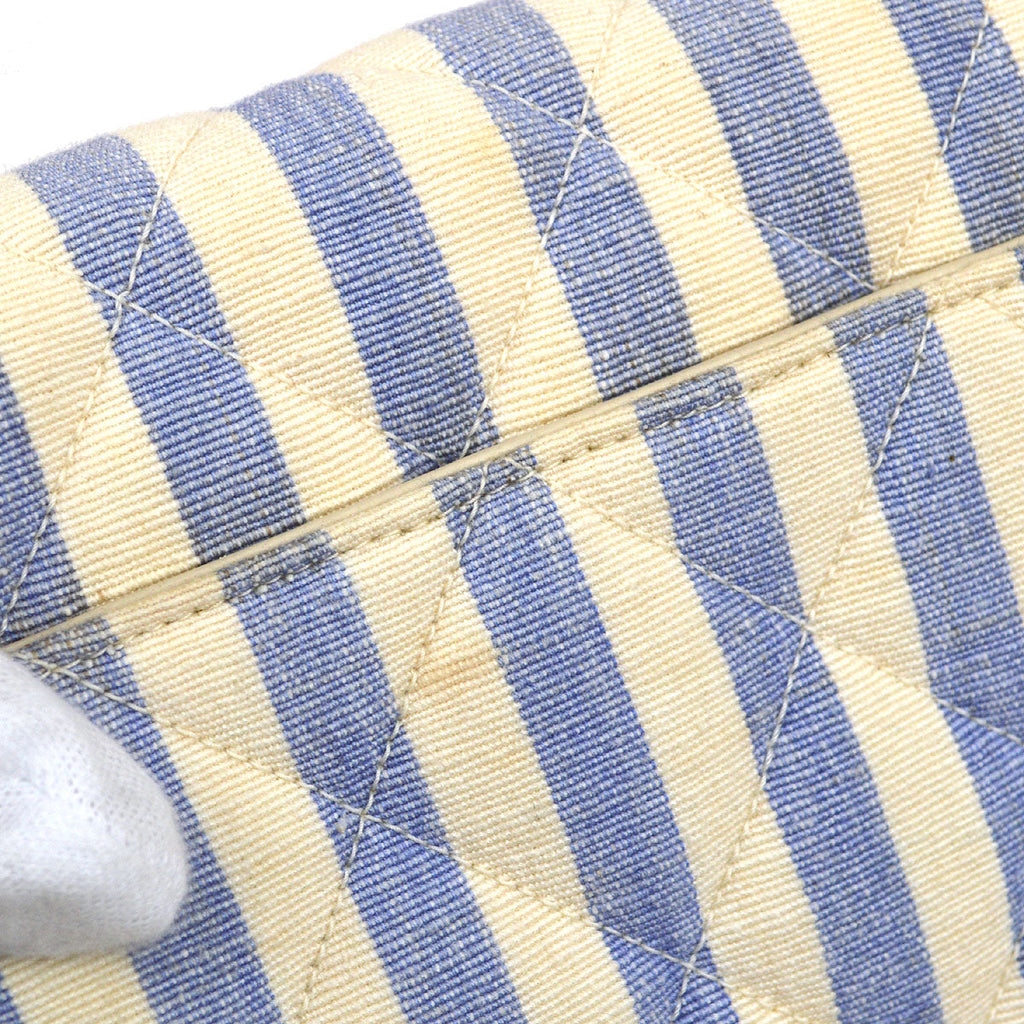 CHANEL 1994-1996 Big CC Striped Straight Flap Medium