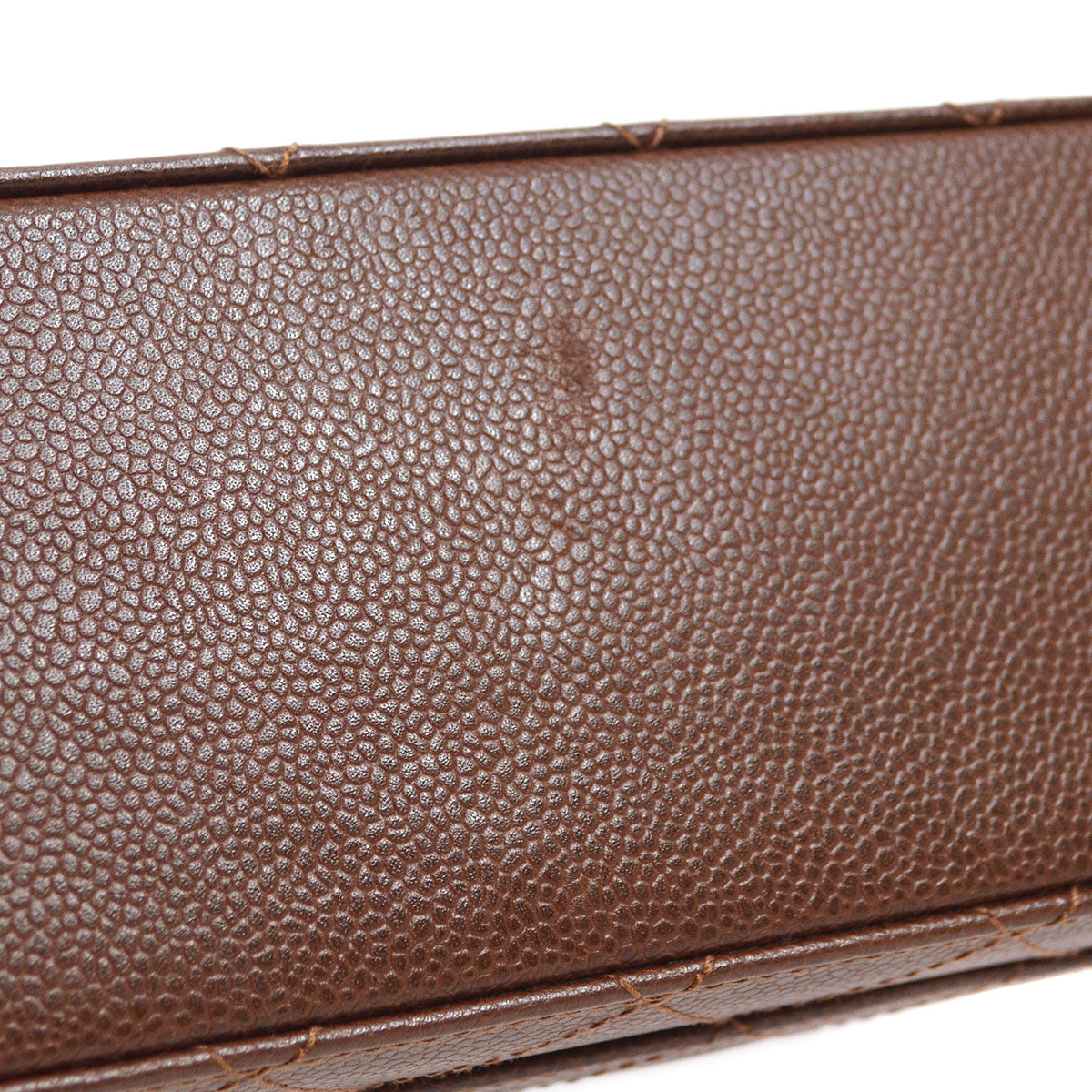 CHANEL 1998 Classic Flap Jumbo Sellier Brown Caviar