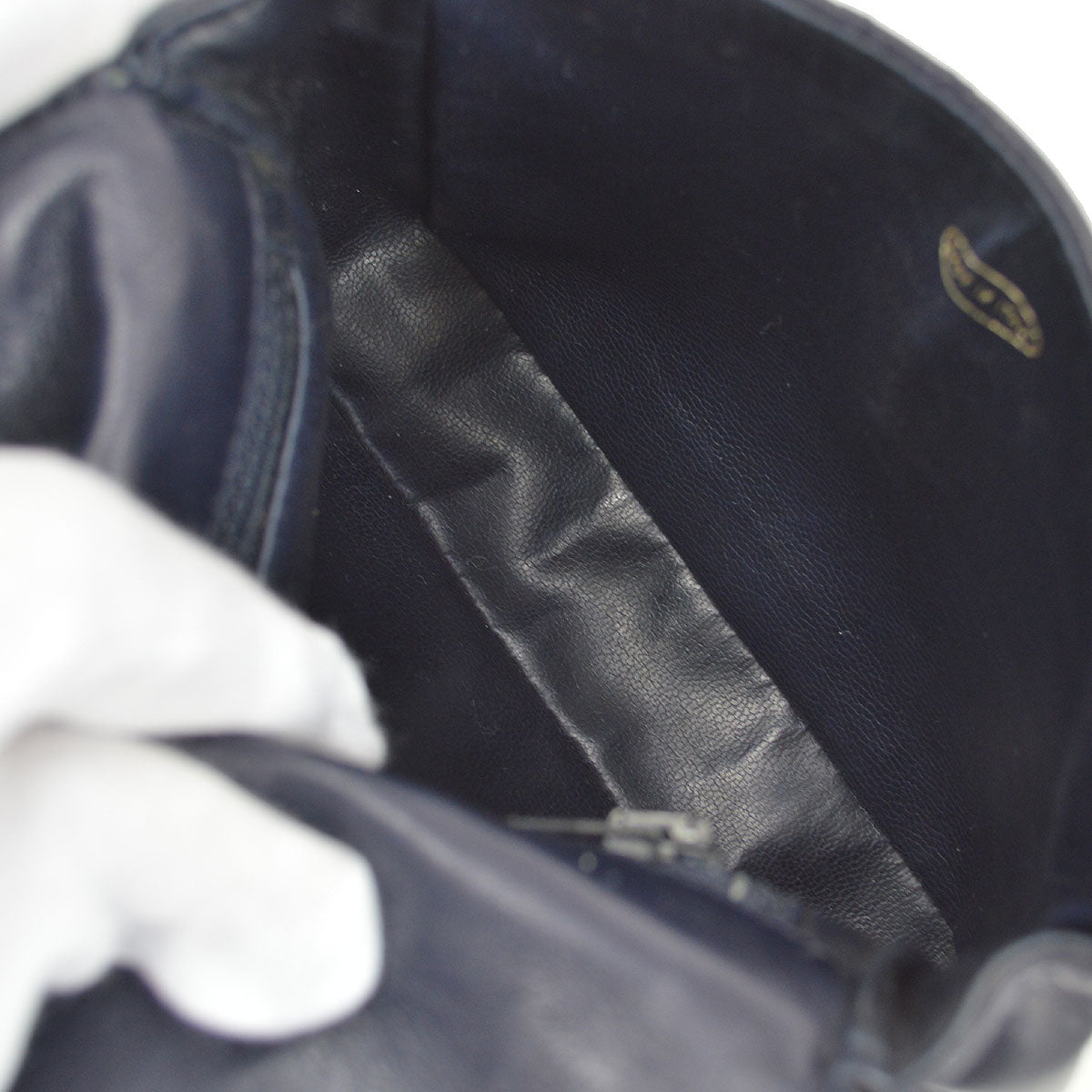 CHANEL 1980's Cosmoline Belt Bag Navy Lambskin #75