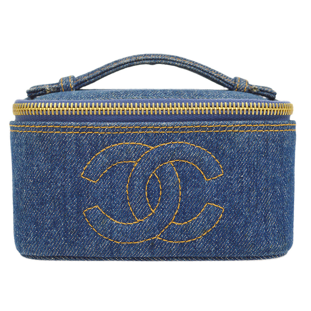 CHANEL 1997 Timeless Vanity Handbag Denim