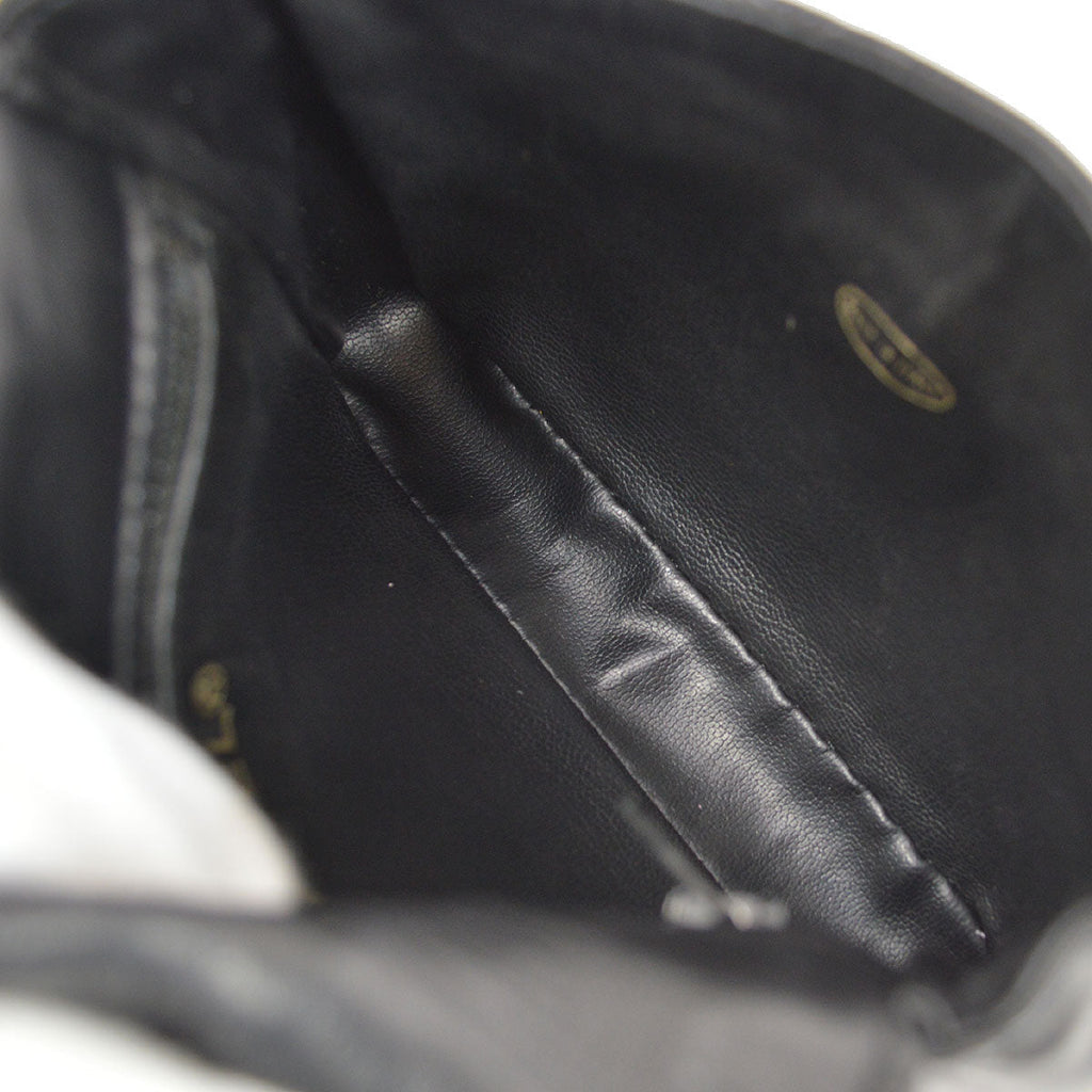 CHANEL 1980s Cosmoline Belt Bag Black Lambskin #65
