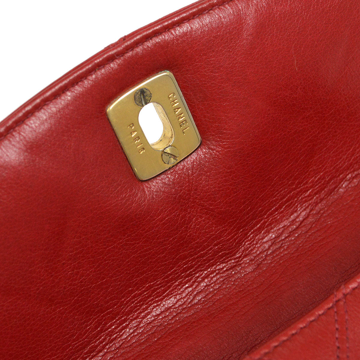 CHANEL 1980s Cosmoline Belt Bag Red Lambskin #70
