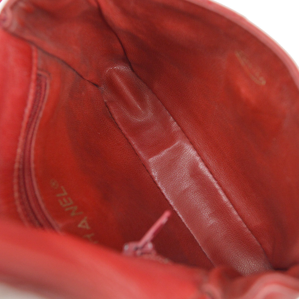 CHANEL 1980s Cosmoline Belt Bag Red Lambskin #70