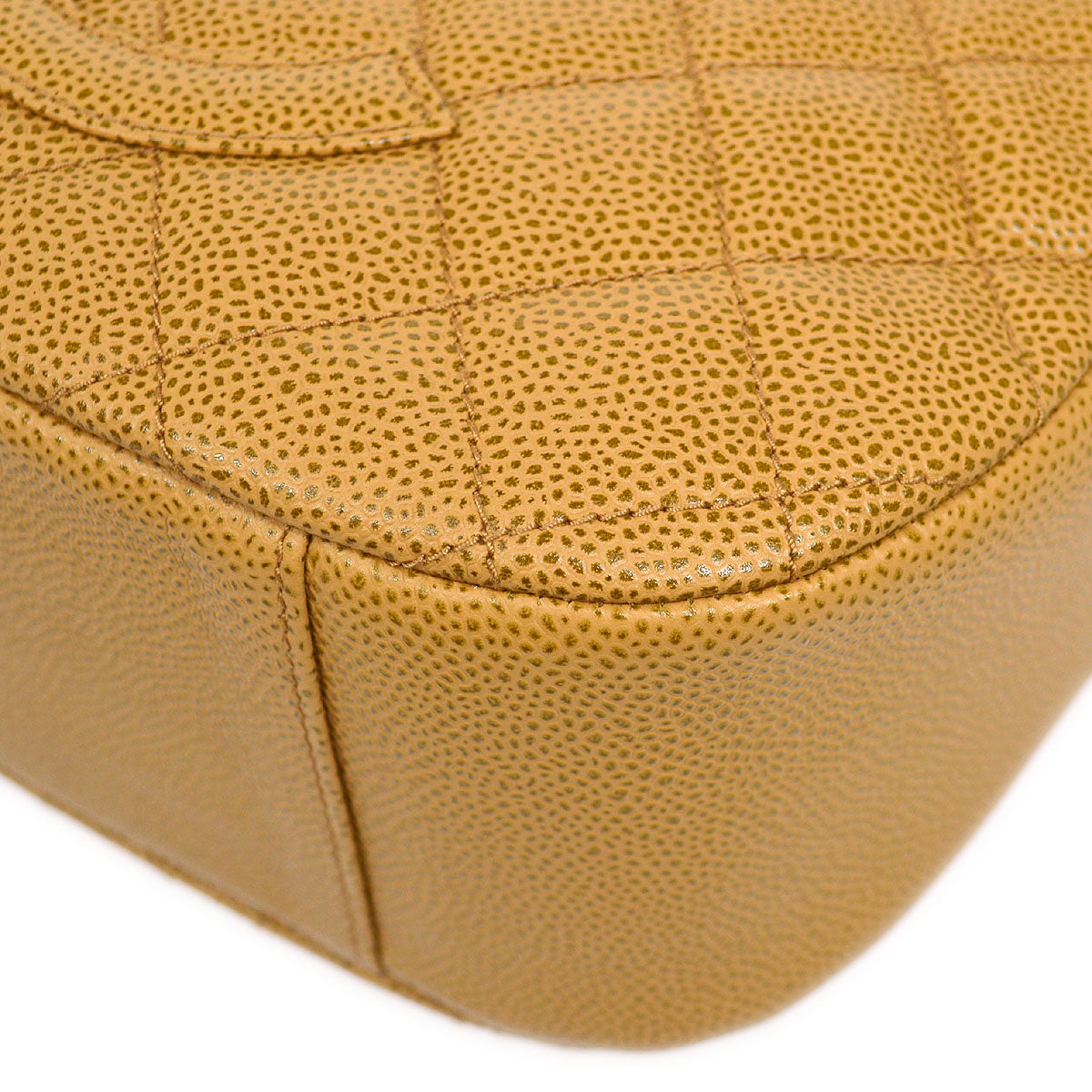 CHANEL 2003-2004 Hobo Bag Beige Caviar