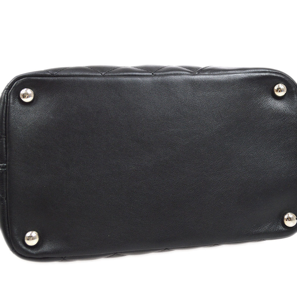 CHANEL 2004-2005 Cambon Ligne Tote Bag Black Calfskin