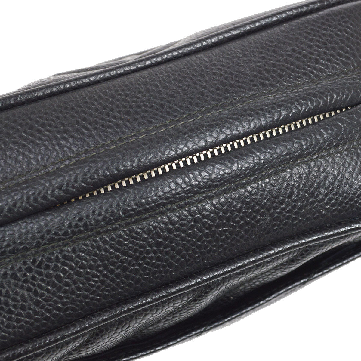 CHANEL 1991-1994 Diagonal Camera Bag Mini Black Caviar