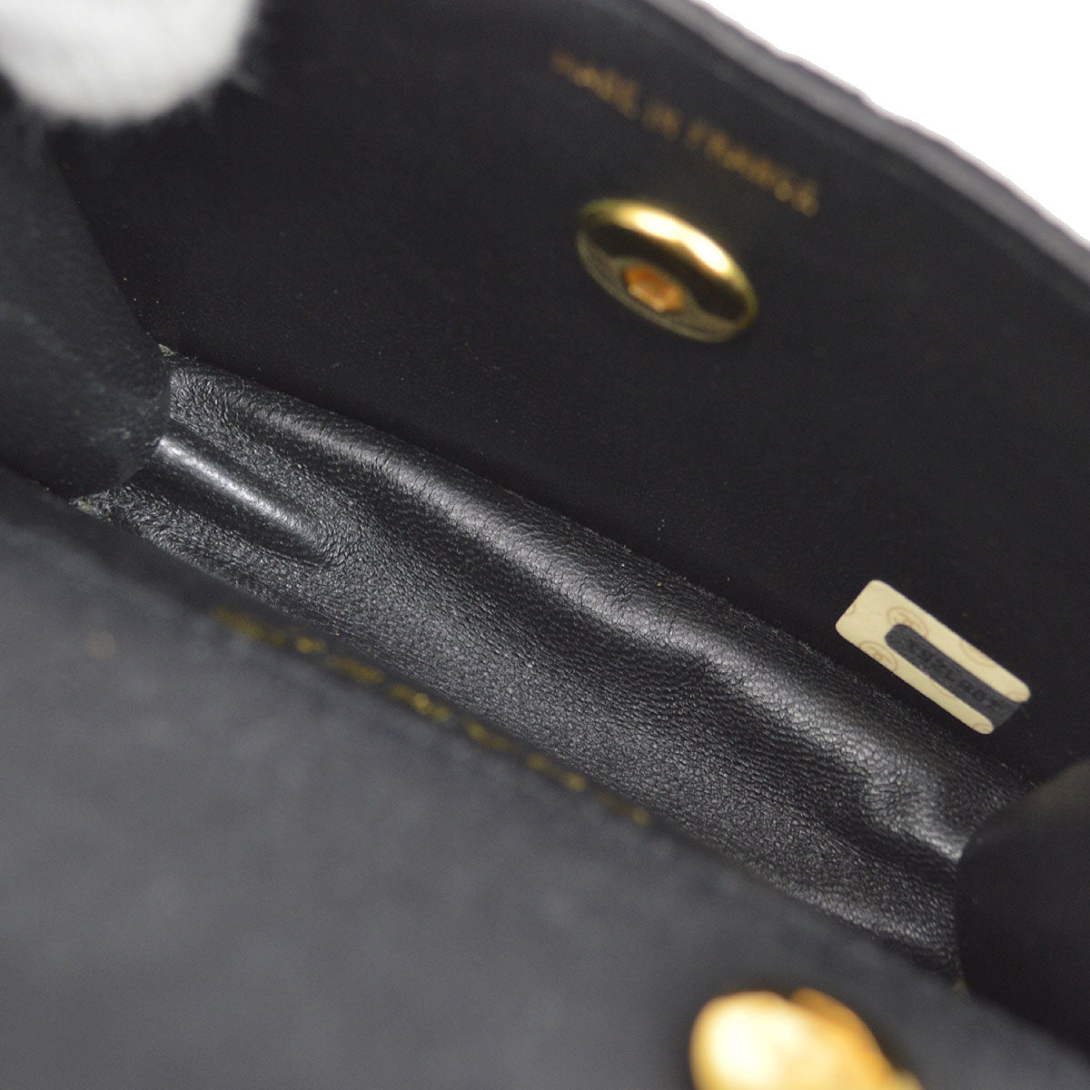 CHANEL 1989-1991 Straight Flap Bag Micro Sellier Black Canvas