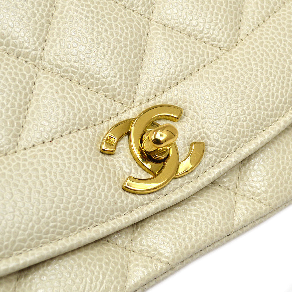 CHANEL * 1994-1996 Diana Flap Medium Ivory Caviar