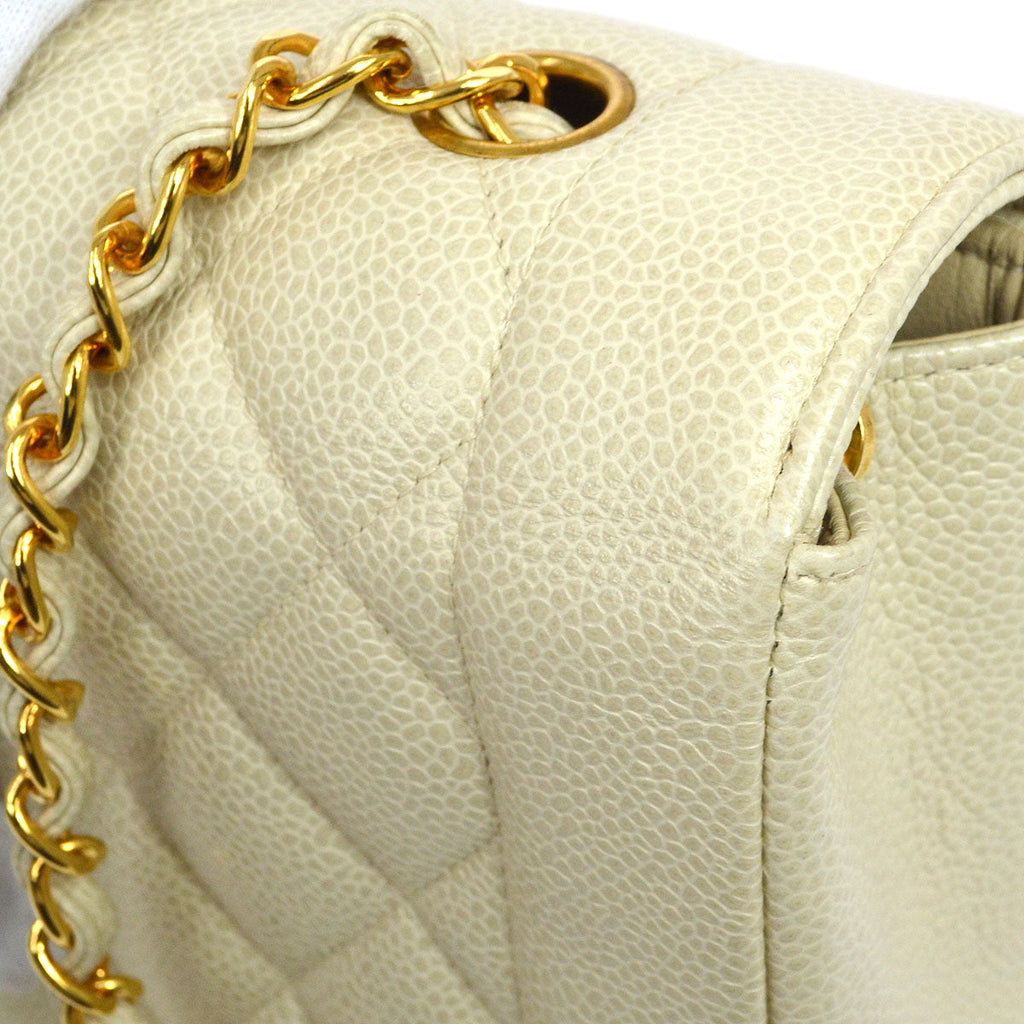 CHANEL * 1994-1996 Diana Flap Medium Ivory Caviar