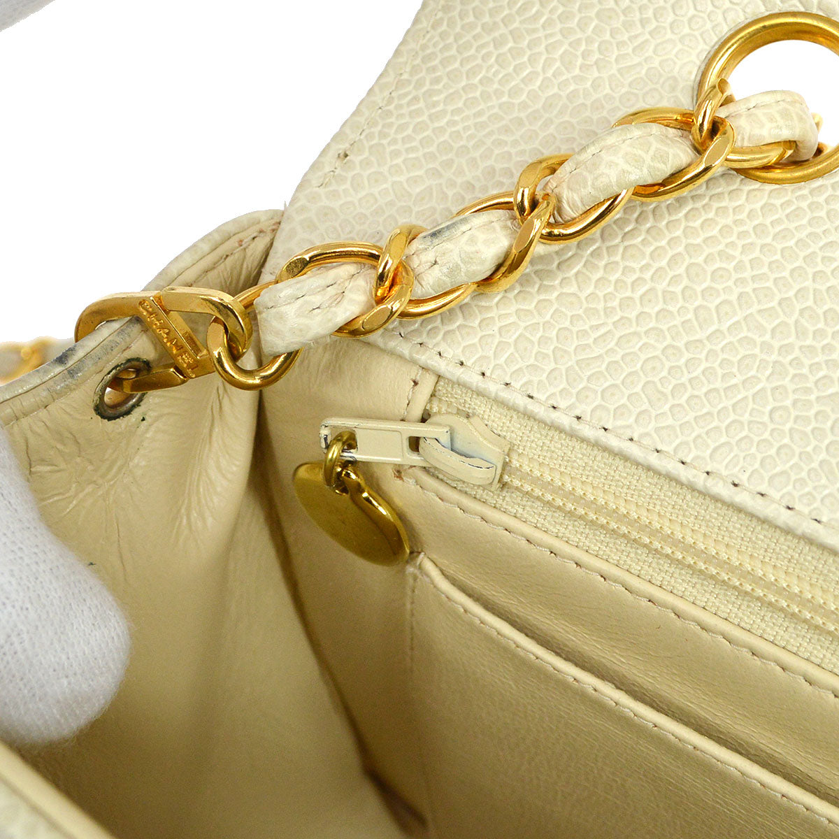CHANEL * 1994-1996 Diana Flap Medium Ivory Caviar