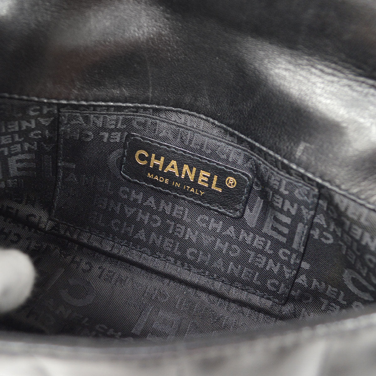 CHANEL 2003-2004 Camellia Choco Bar Shoulder Bag Mini Black Lambskin