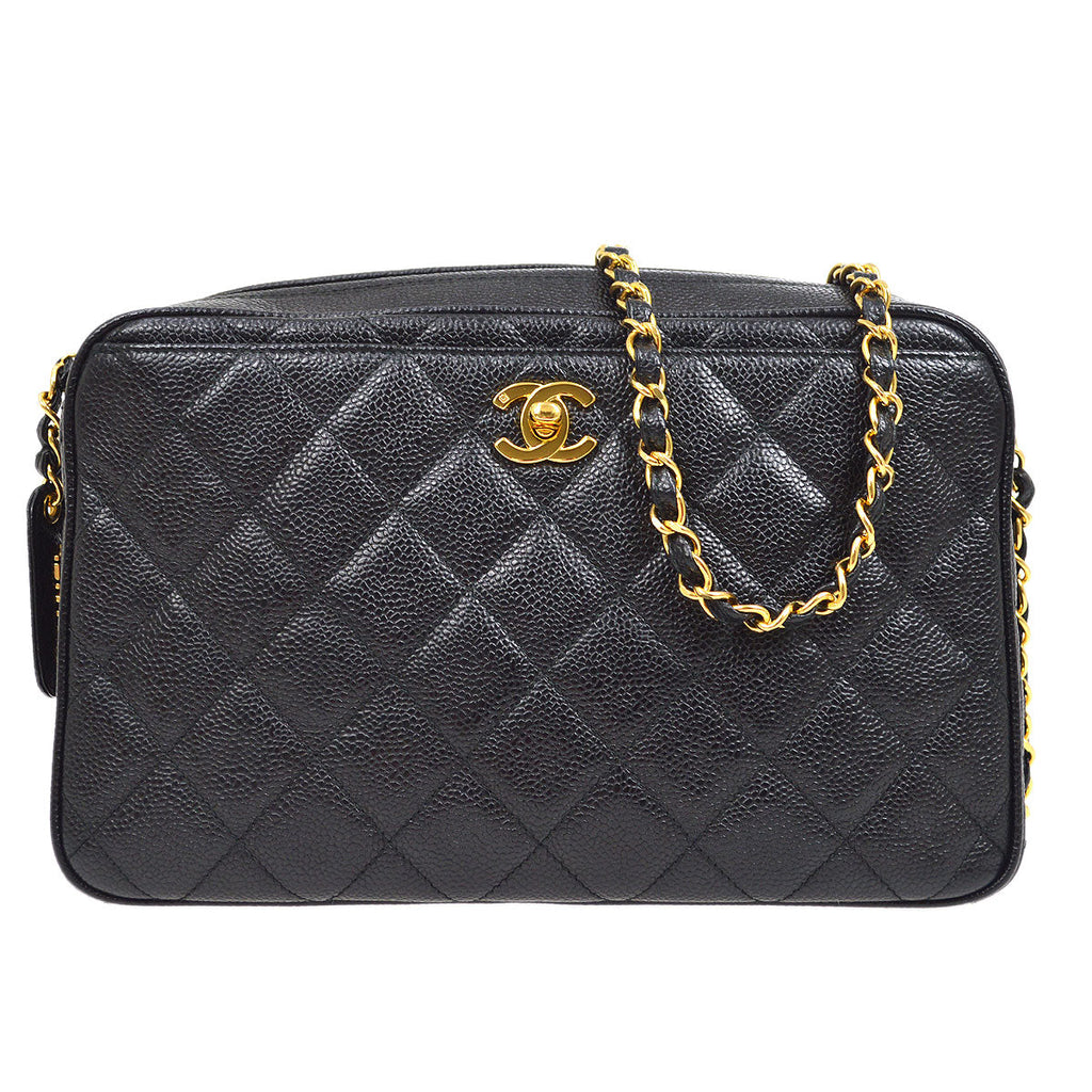 CHANEL 1994-1996 Camera Bag Large Black Caviar