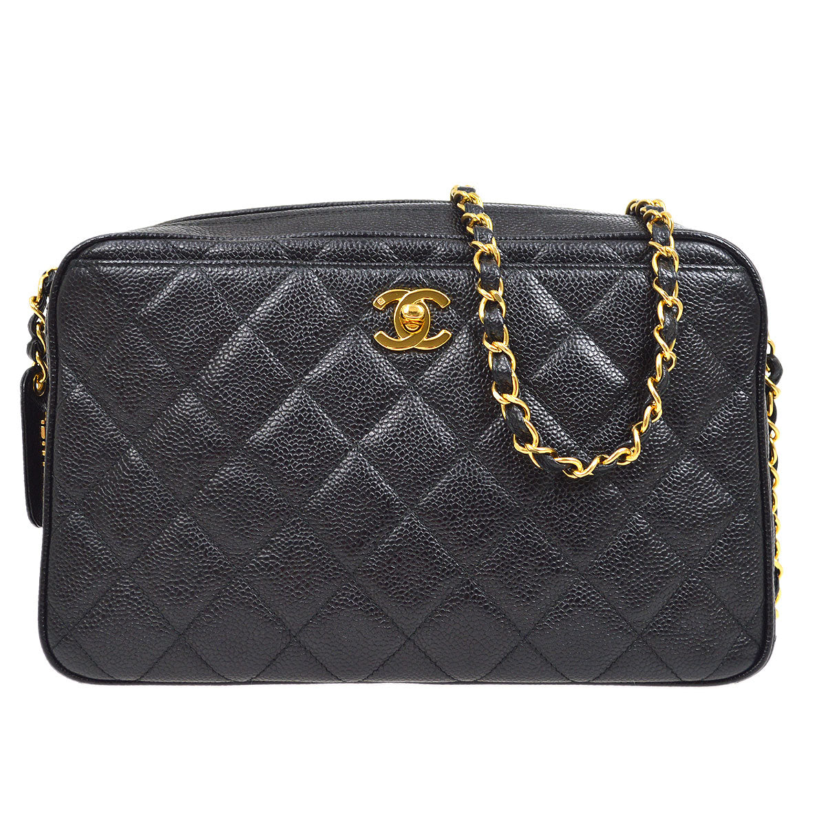 CHANEL 1994-1996 Camera Bag Large Black Caviar