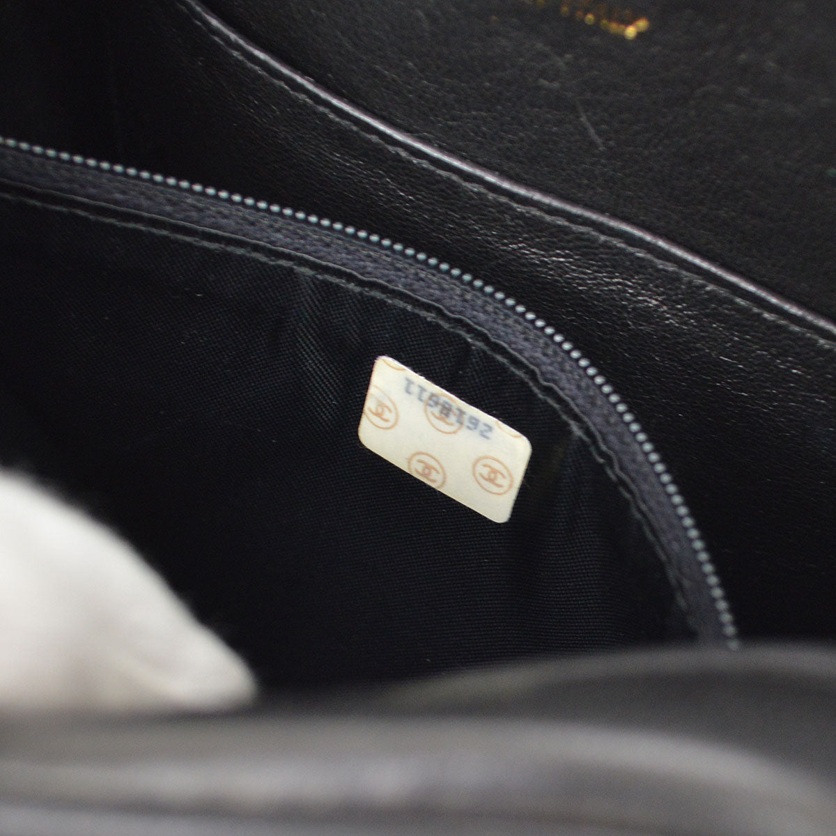 CHANEL 1991-1994 Chevron Pocket Camera Bag Mini Black Lambskin