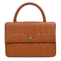 CHANEL 1994-1996 Vertical Top Handle Bag Brown Caviar