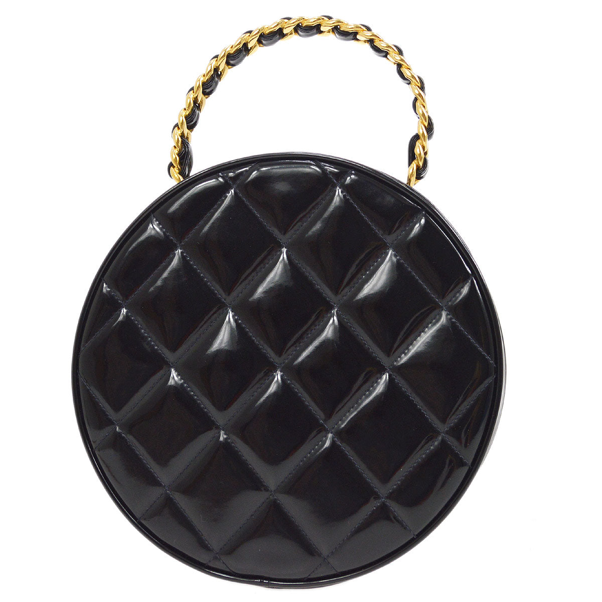 CHANEL 1994-1996 Round Vanity Handbag Black