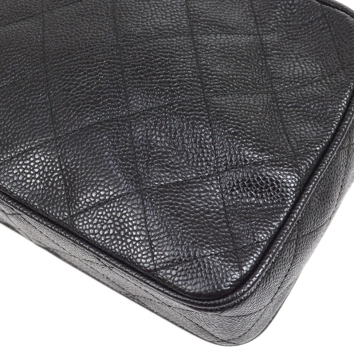 CHANEL 1994-1996 Pocket Camera Bag Small Black Caviar