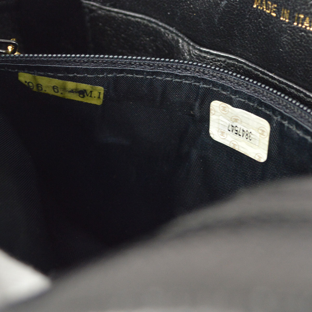 CHANEL 1994-1996 Pocket Camera Bag Small Black Caviar