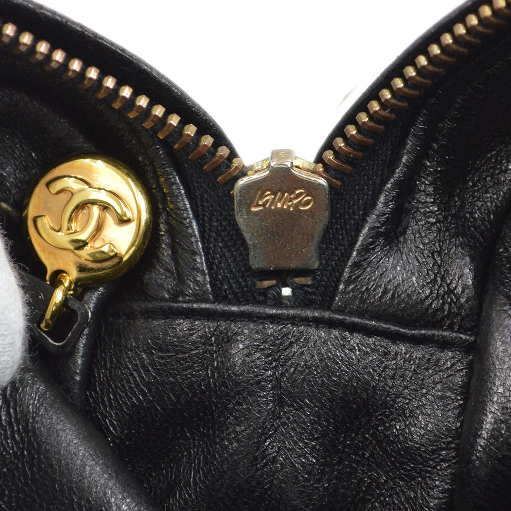 CHANEL 1994-1996 Pocket Camera Bag Small Black Caviar
