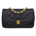 CHANEL 1991-1994 Diana Flap Mini Black Satin
