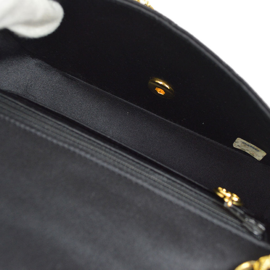 CHANEL 1991-1994 Diana Flap Mini Black Satin