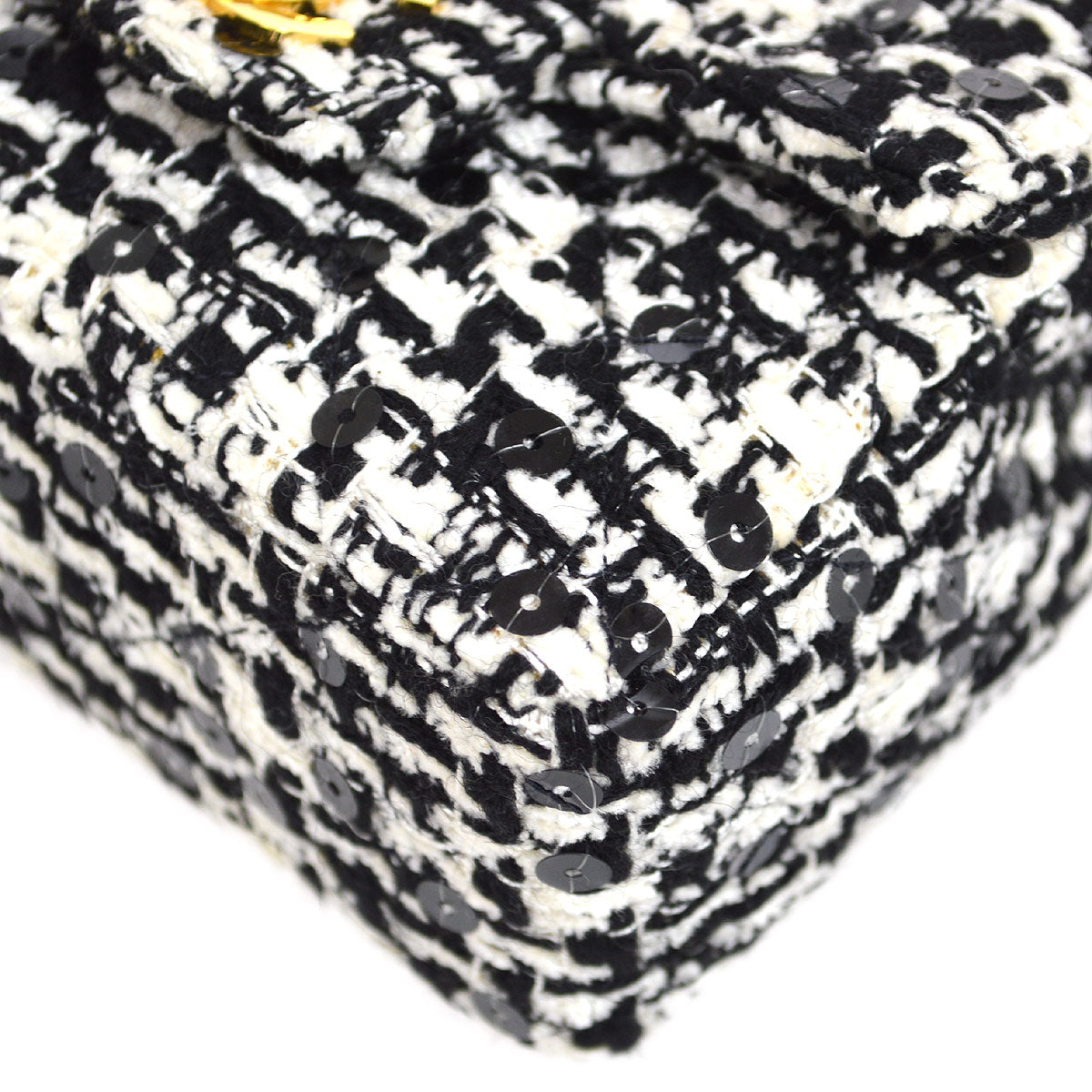 CHANEL * 1991-1994 Classic Flap Handbag Micro Tweed