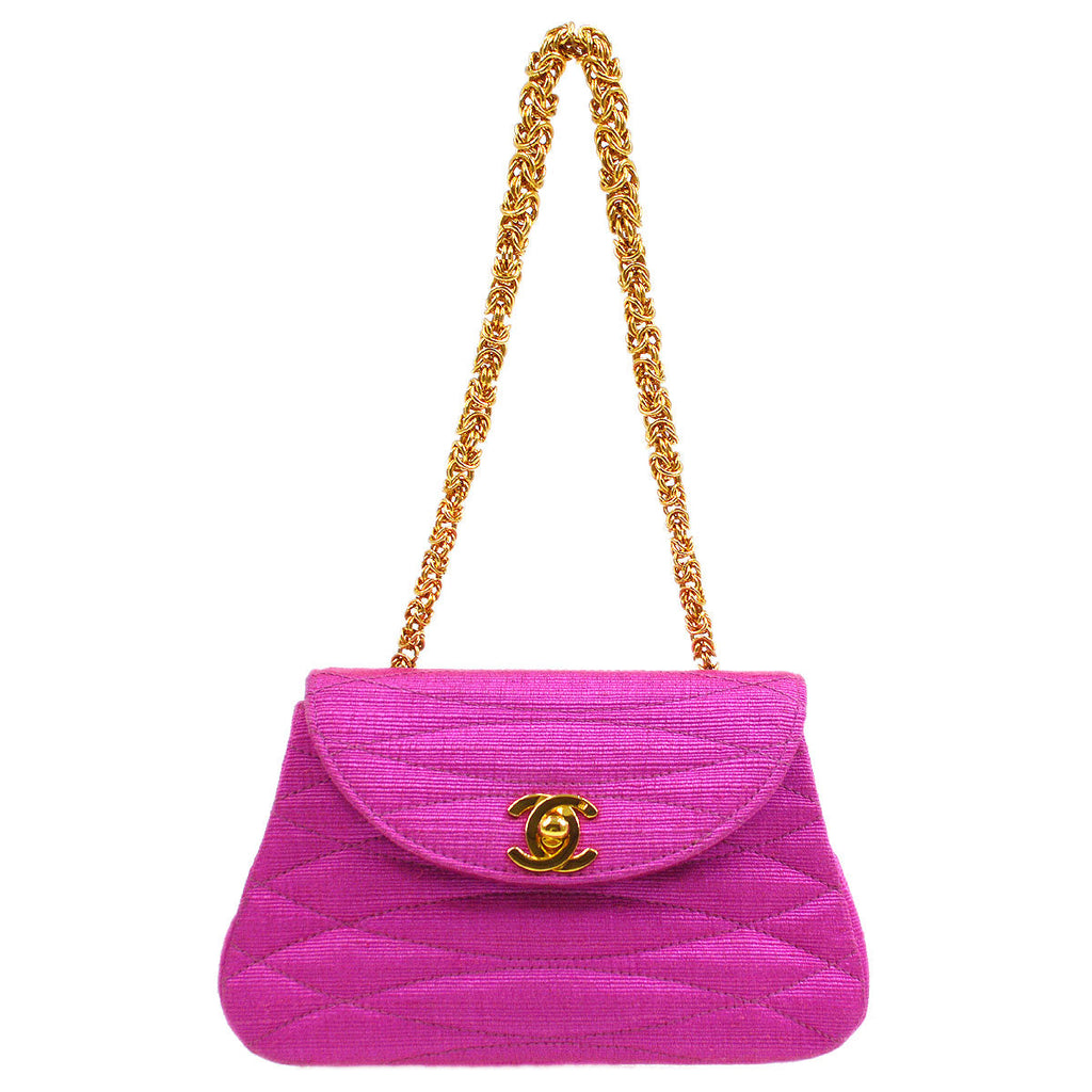 CHANEL 1991-1994 Mini Diagonal Round Flap Handbag