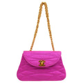 CHANEL 1991-1994 Mini Diagonal Round Flap Handbag