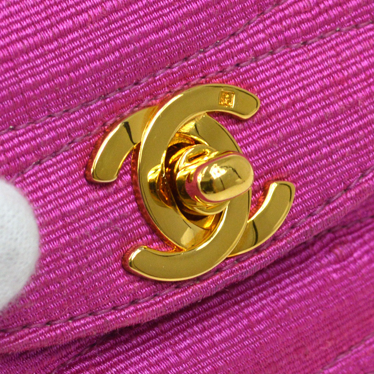 CHANEL 1991-1994 Mini Diagonal Round Flap Handbag