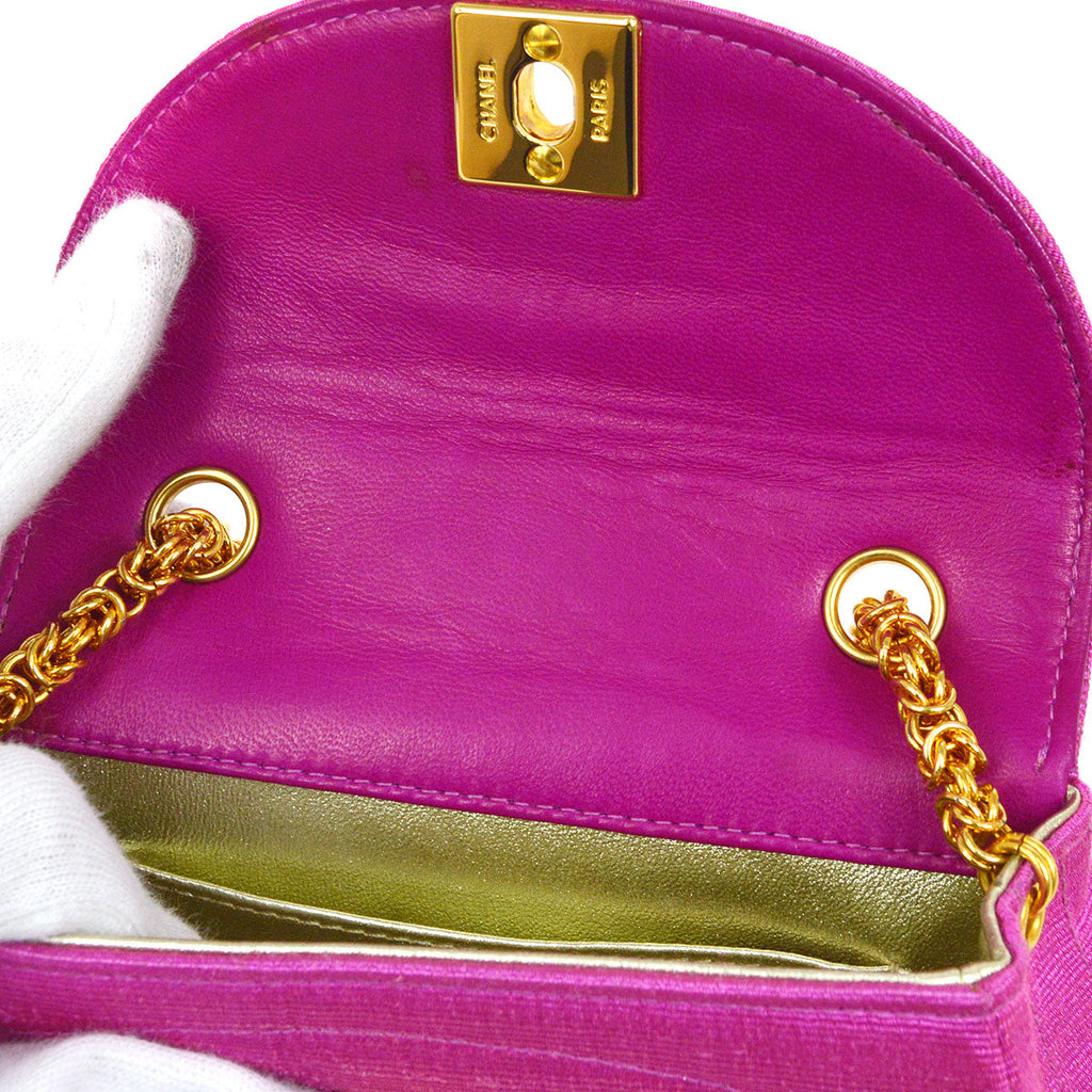 CHANEL 1991-1994 Mini Diagonal Round Flap Handbag