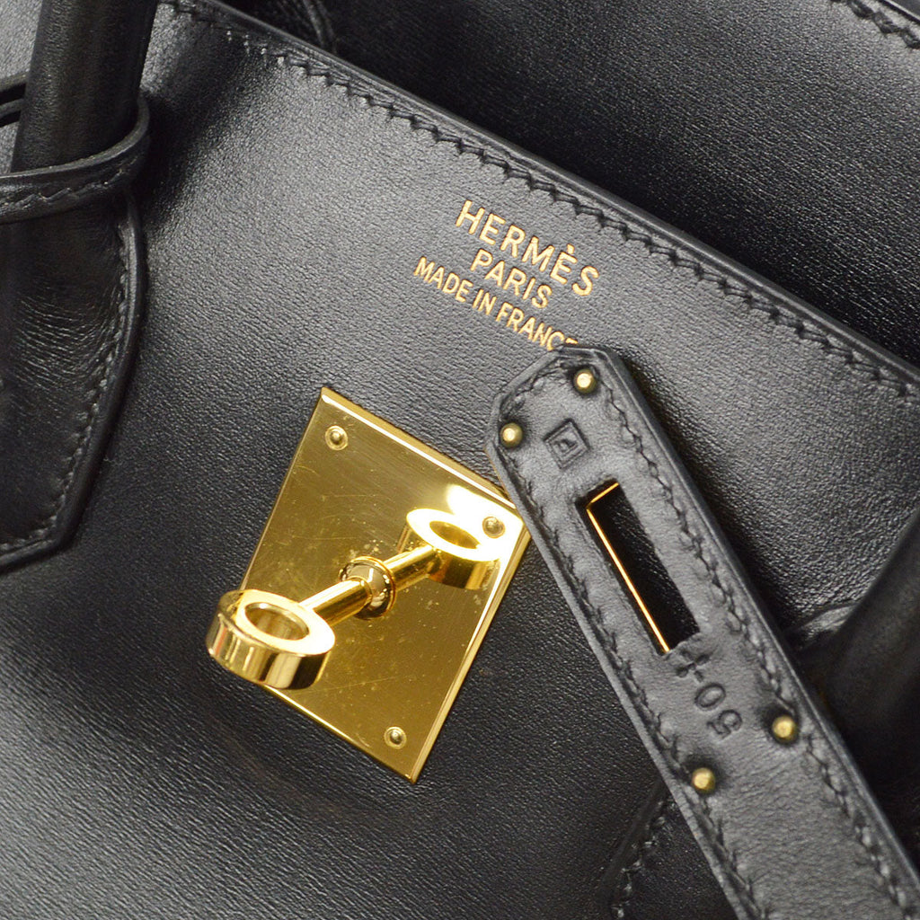 HERMES 2002 BIRKIN 35 Black Box Calf