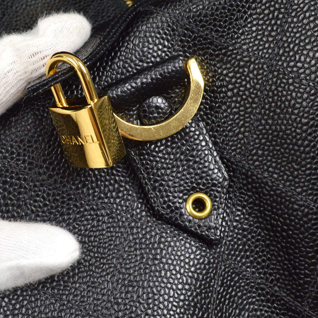 CHANEL 1997-1999 Cosmoline Boston 50 Black Caviar