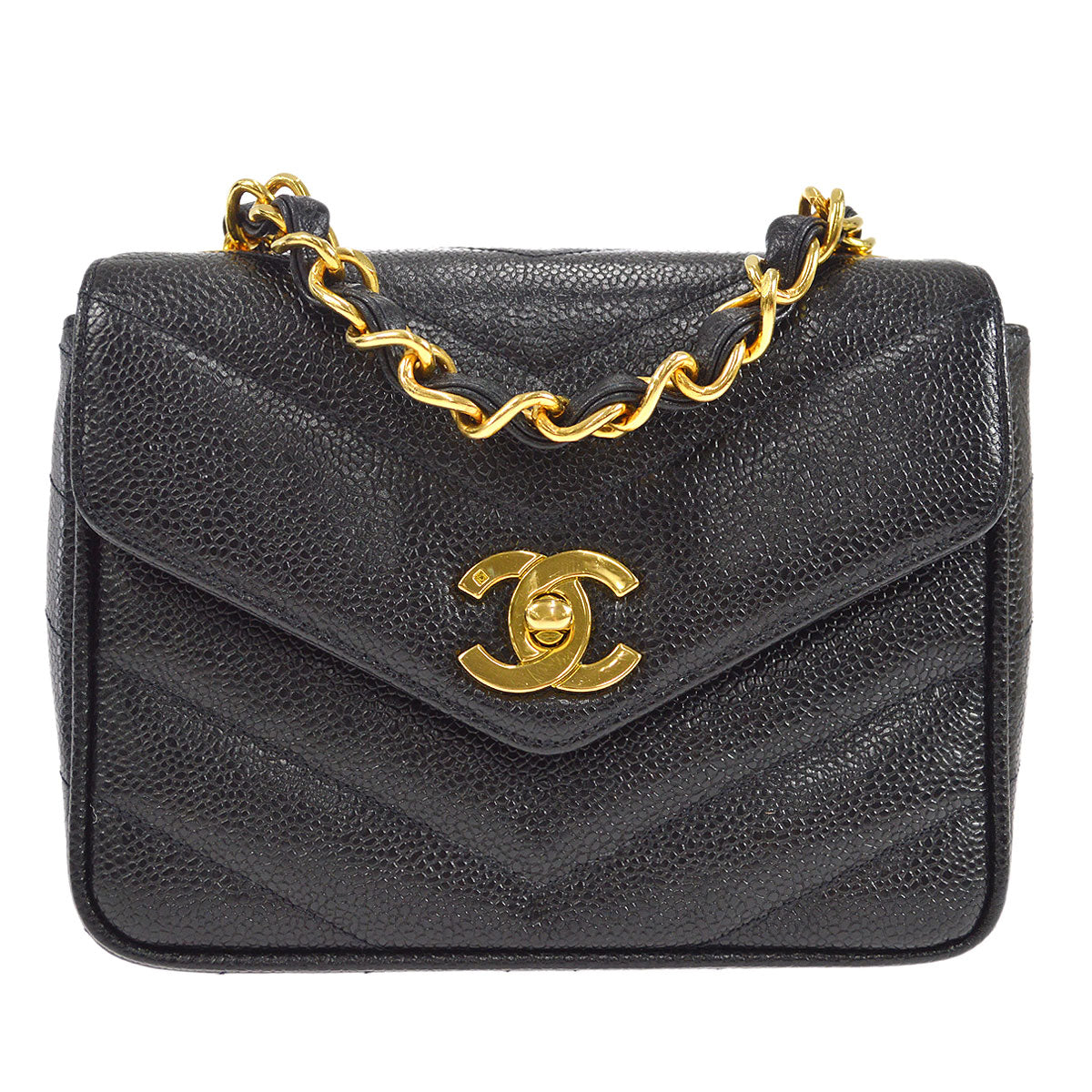 CHANEL 1994-1996 Mini Chevron Letter Flap