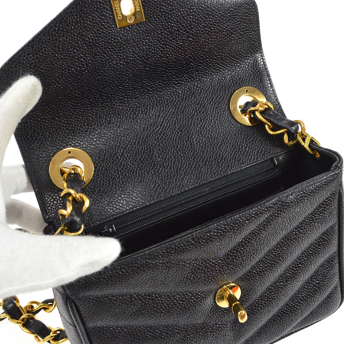 CHANEL 1994-1996 Mini Chevron Letter Flap