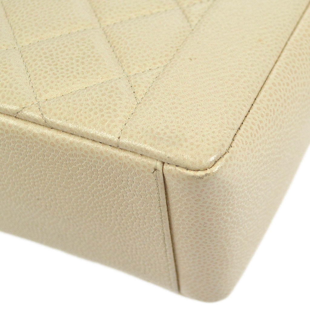 CHANEL * 1996-1997 Tall Diana Flap Medium Ivory Caviar