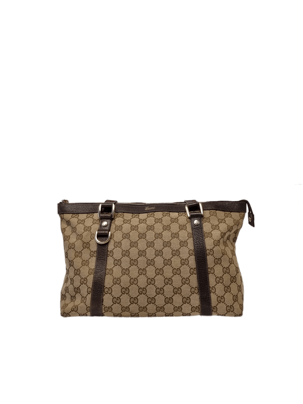 Gucci GG Beige & Dark Brown Jacquard Leather Bag