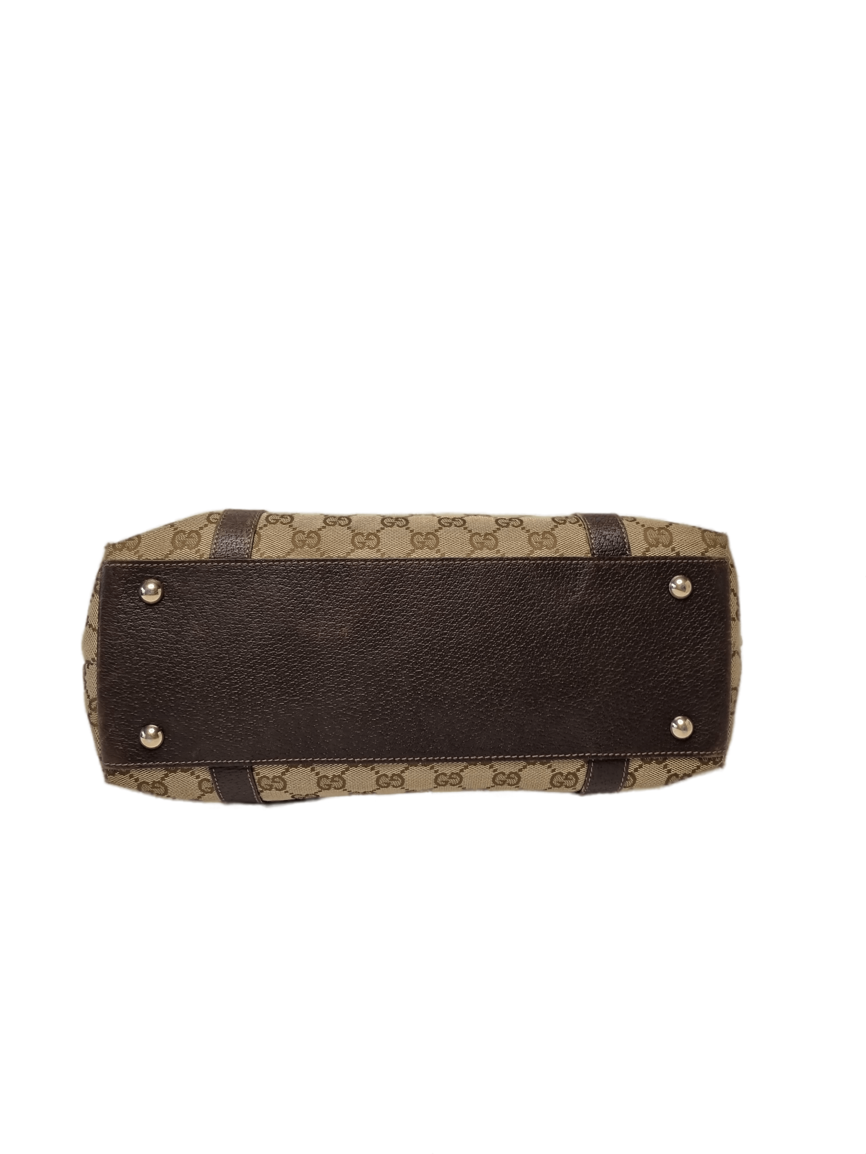 Gucci GG Beige & Dark Brown Jacquard Leather Bag