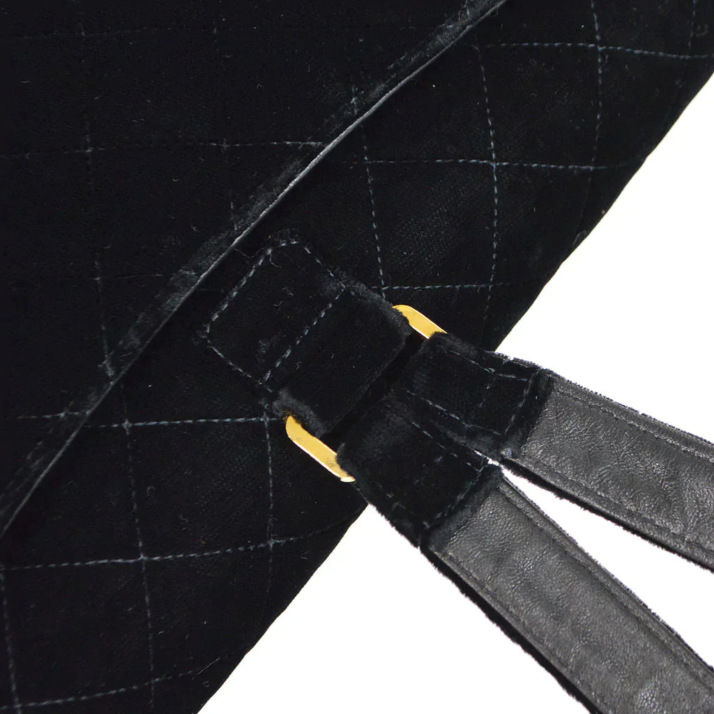 CHANEL 1994-1996 Classic Flap Backpack Black Velvet