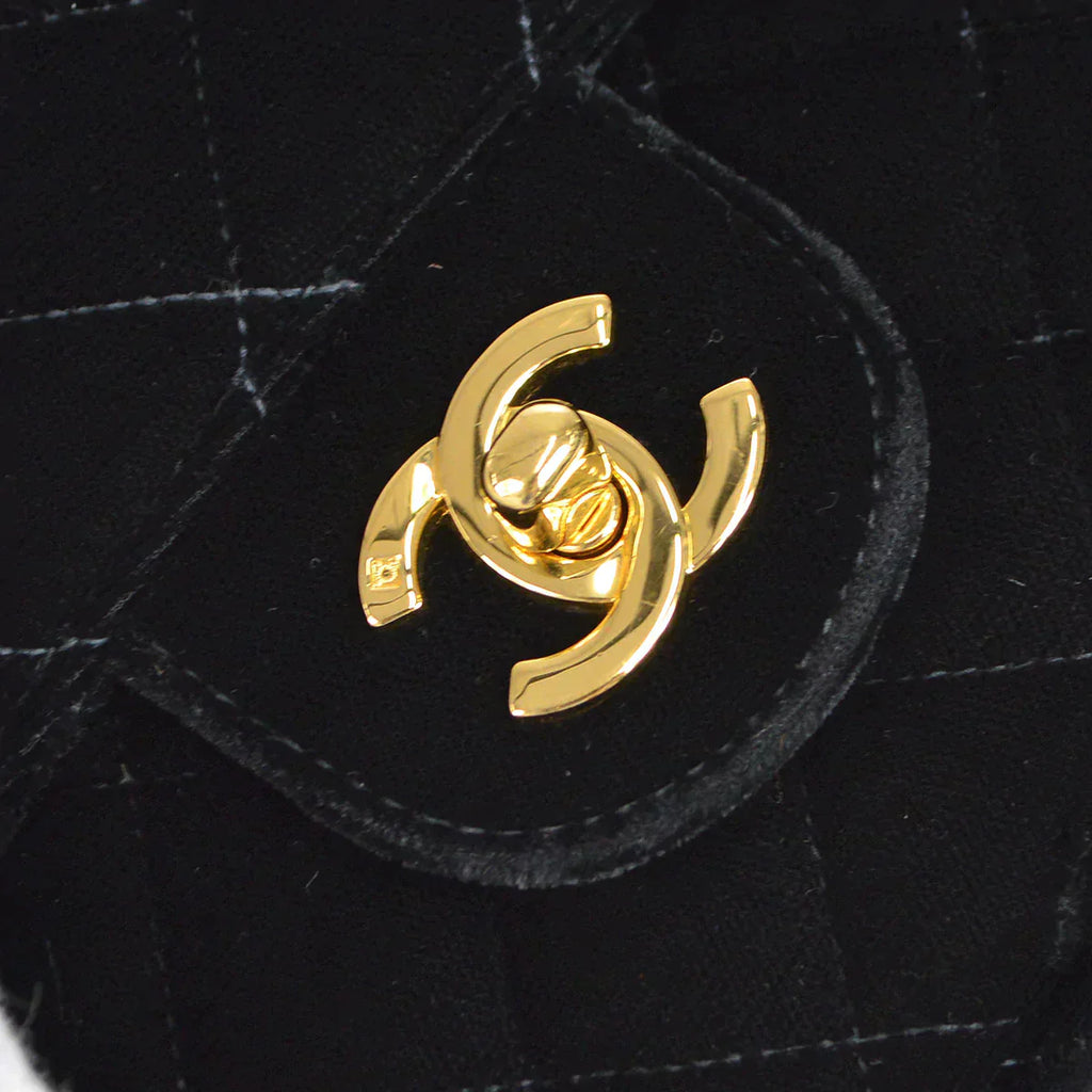 CHANEL 1994-1996 Classic Flap Backpack Black Velvet