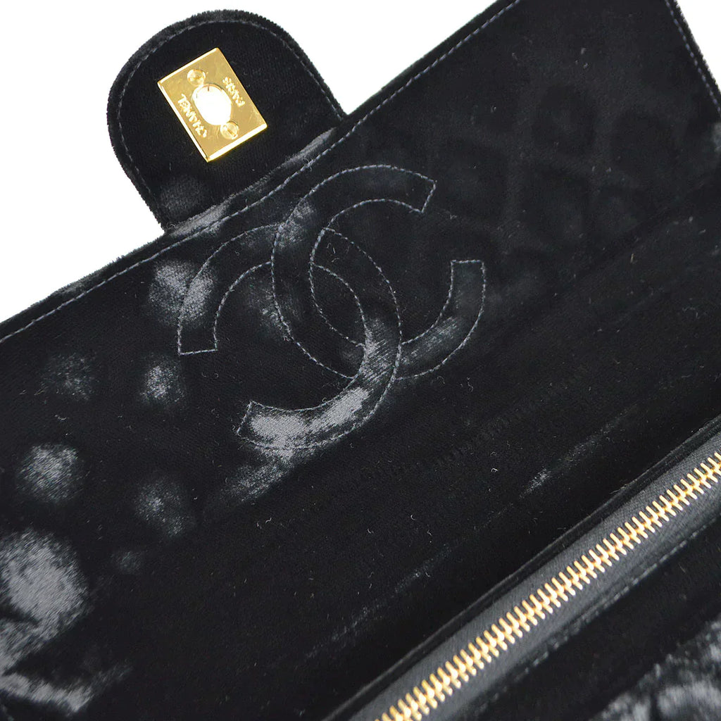 CHANEL 1994-1996 Classic Flap Backpack Black Velvet