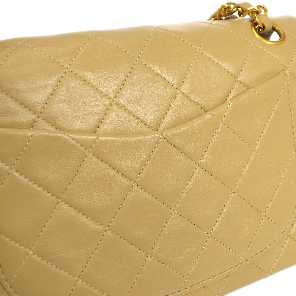 CHANEL 1989-1991 Classic Double Flap Small Beige Lambskin