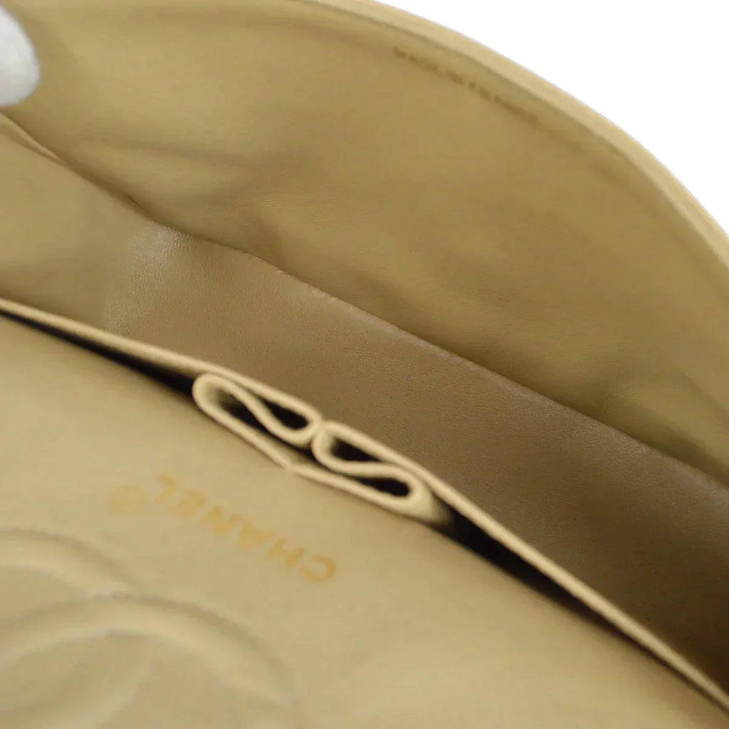 CHANEL 1989-1991 Classic Double Flap Small Beige Lambskin
