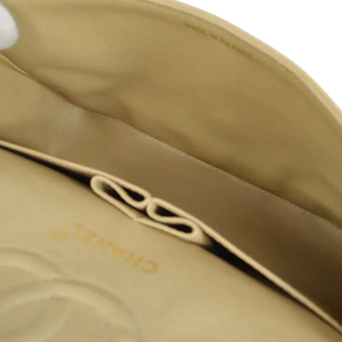 CHANEL 1989-1991 Classic Double Flap Small Beige Lambskin
