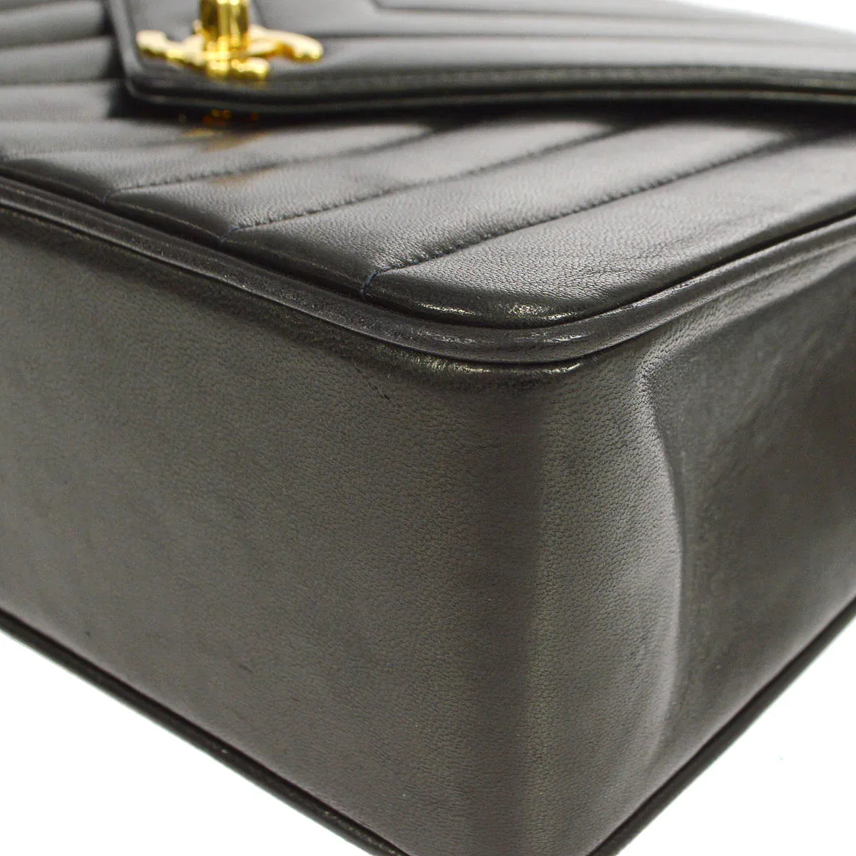 CHANEL 1991-1994 Vertical Chevron Letter Flap Bag Small
